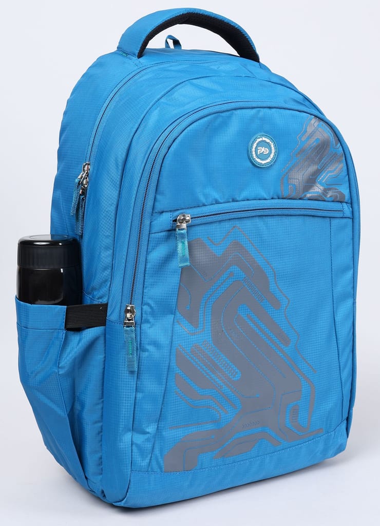PB Pearlbags EXCEL 26L Printed Laptop Backpack With Rain Cover,USB Charging Port,2 Compartment,Premium Fabric,Water Resistant Anti Theft,School & College Bag for Boys and Girls,Office & Travel Bag for Men and Women,49X31X17 Cms