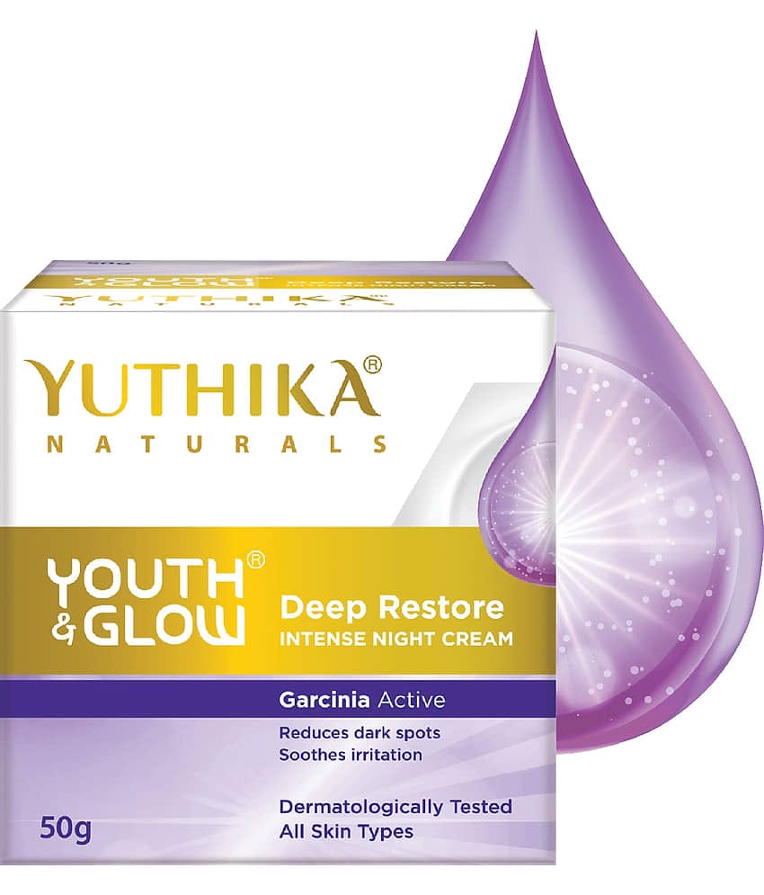 Yuthika Youth & Glow Deep Restore Intense Night Cream for All Skin Types 50g, Dermatologically Tested