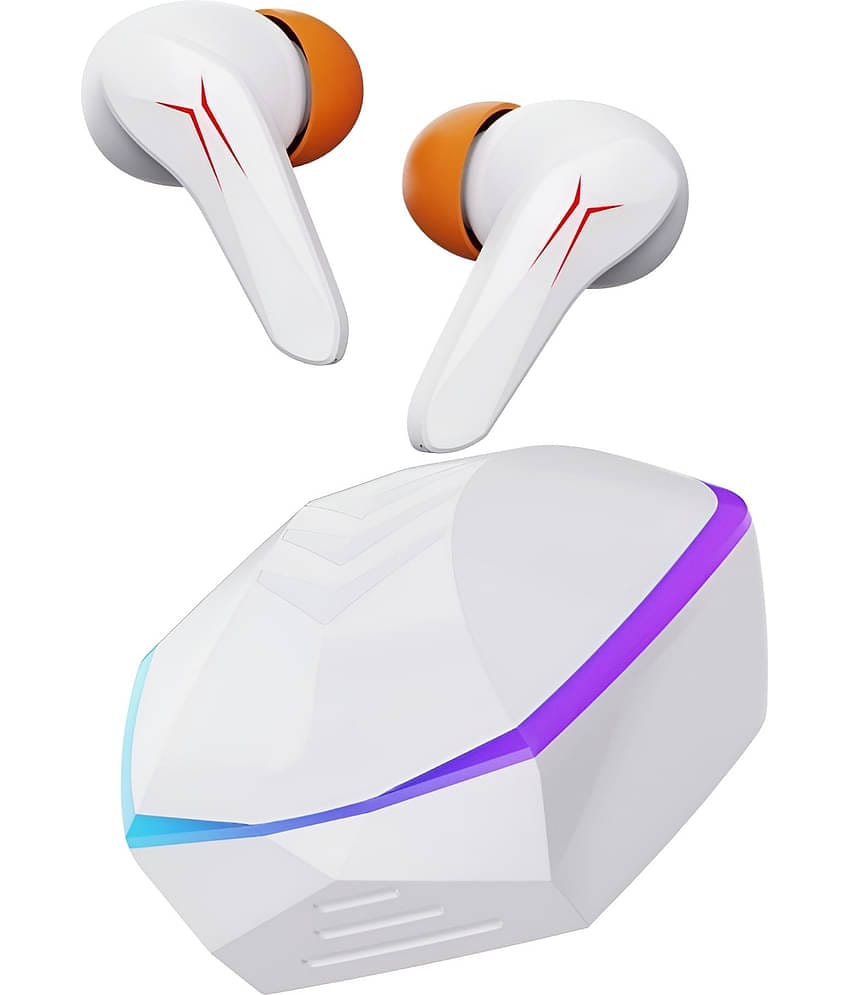 VEhop Gamo 121 Bluetooth True Wireless (TWS) In Ear 40 Hours Playback Low Latency,Powerfull bass IPX4(Splash & Sweat Proof) White