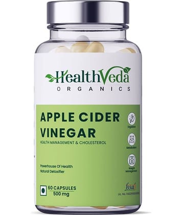 Health Veda Organics Apple Cider Vinegar for Weight Loss Management | 60 Veg Capsules