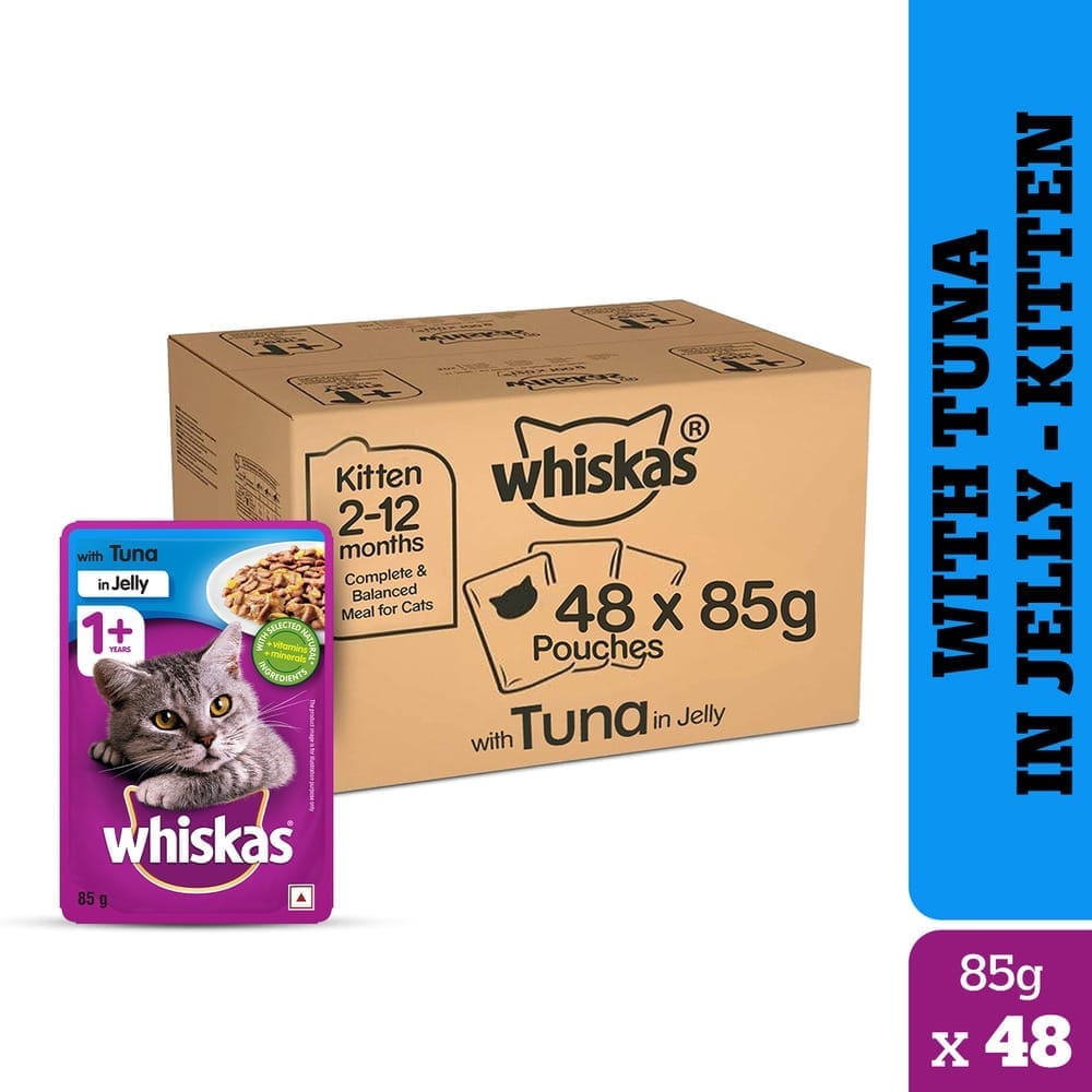 Whiskas Tuna in Jelly Kitten (2-12 Months) Wet Cat Food (80gx56)
