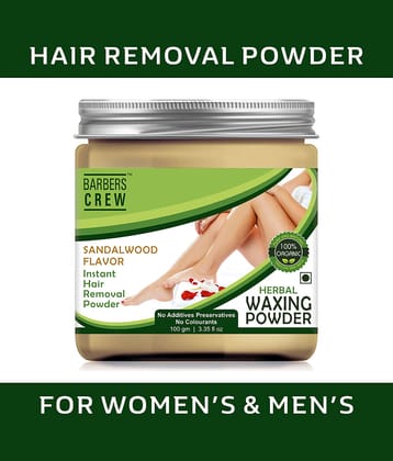Barbers Crew Natural & Organic Hair Removal Powder -For All Hair Removal Parts Without Pain- 100 g