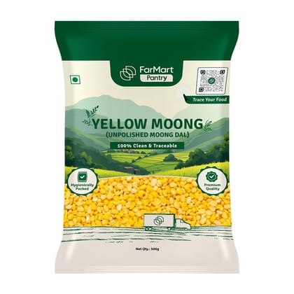 FarMart Pantry Yellow Moong Dal | Premium & Unpolished | High-Protein & Easy to Digest | 500g