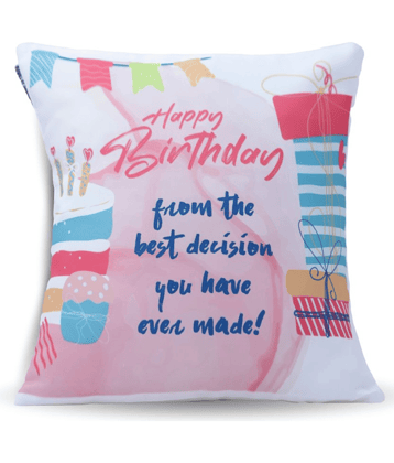 Ros - Multicolor Polyester Gifting Quotes Cushion