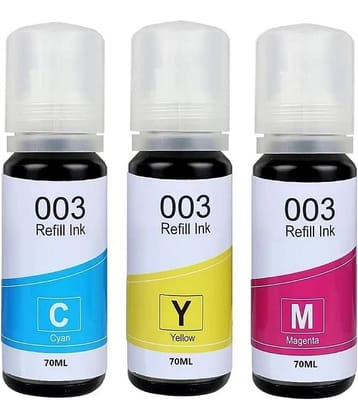 TEQUO 003 Ink Multicolor Pack of 3 Cartridge for Ink Printers Models: L3110, L3100, L3101, L3115, L3116, L3150, L3151, L3152, L3156