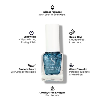 StarStruck by Sunny Leone - Blue Sparkle - Shimmer Nail Polish | Sparkling Finish & Smooth Application | Vegan & Cruelty-Free StarStruck by Sunny Leone - Blue Sparkle - Shimmer Nail Polish | Sparkling Finish & Smooth Application | Vegan & Cruelty-Free
