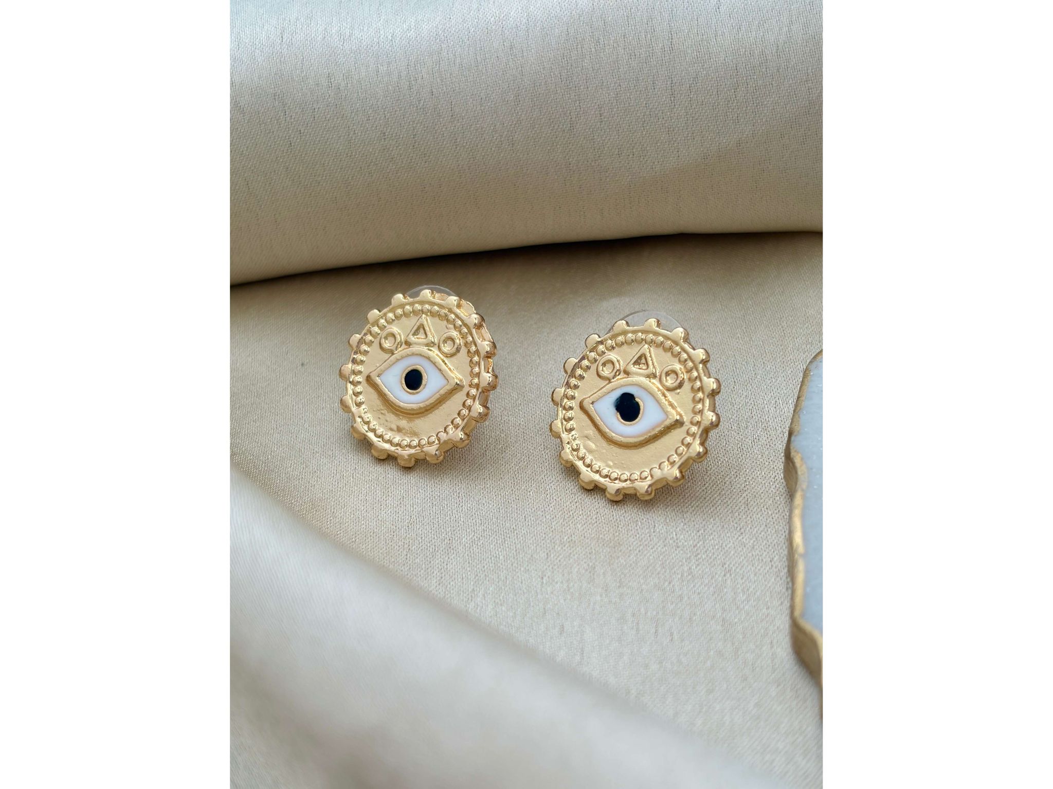 Ishkaara Golden Evil Eye Earrings