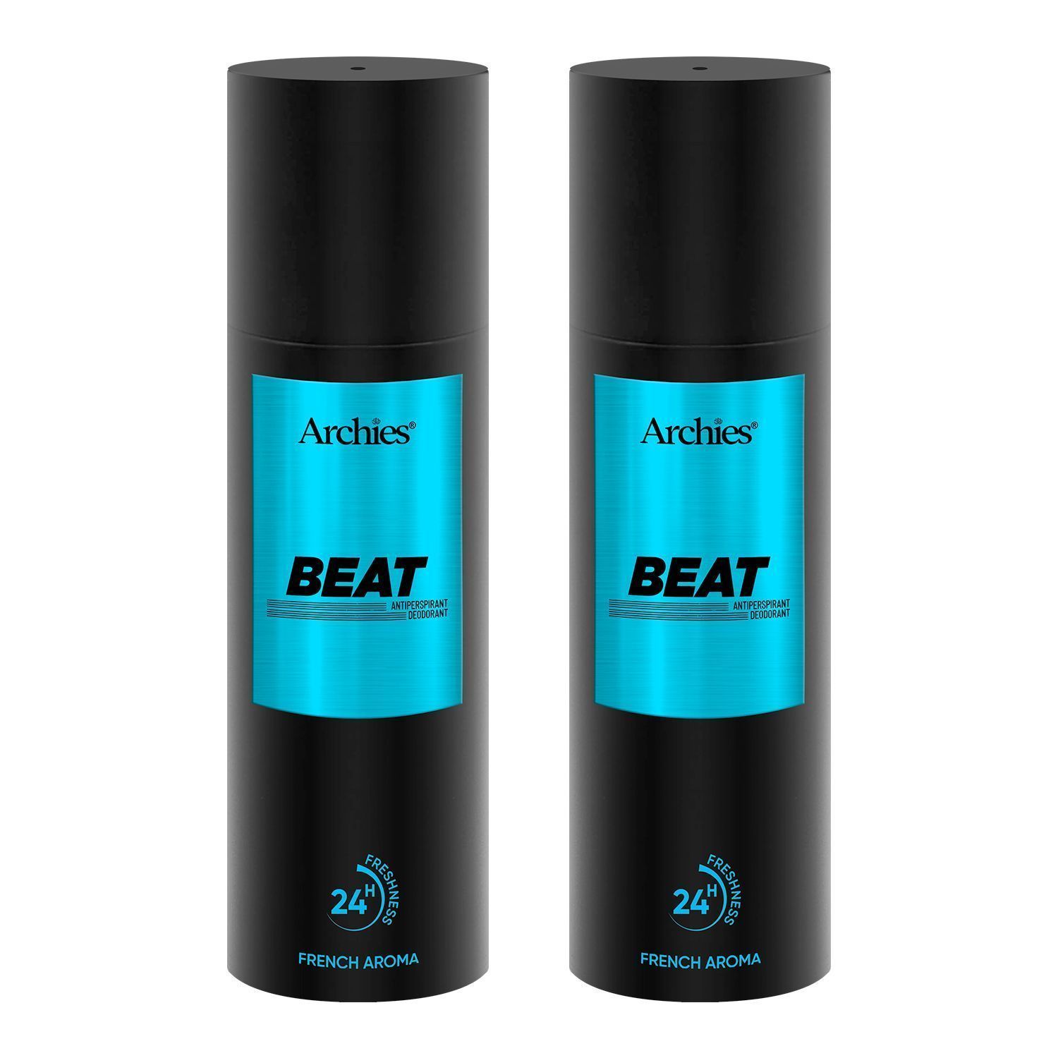 Archies BEAT Deodorant For Men 200 ML | Day & Office Wear 24Hrs. Long Lasting Deo with Notes of Cashmere Wood & Amber | Luxury Fragrance with 10% Perfume Oil Concentrates | French Aroma | 24 Hours Freshness (Pack of 2)