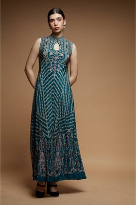 Teal Color Gown-XS