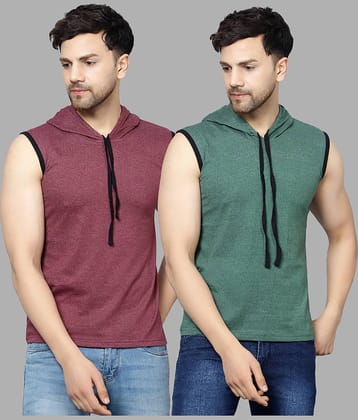 Diaz Pack of 2 Cotton Blend Regular Fit Men's T-Shirt ( Multicolor )
