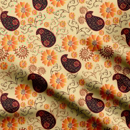 Floral paisley Print Fabric-Cotton