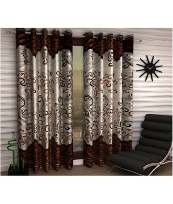Tanishka Fabs Blackout Curtain 5 ft ( Pack of 2 ) - Brown