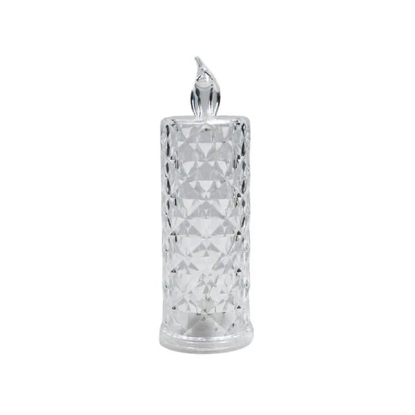 Rose Candles LED Flameless and Smokeless Decorative Acrylic Transparent Candles Led Tea Light Candle Perfect for Gifting, Home, Diwali, Christmas, Crystal Candle Lights, Diwali (1 Pc)