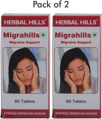 Herbal Hills Migrahills 60 Tablets - Pack of 2 Tablets 1 mg