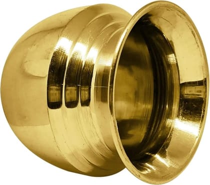 Gold Pure Brass Puja Kalash, Traditional Brass Lota For Daily Worship