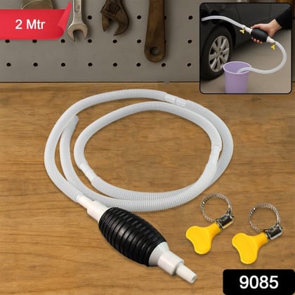 Fuel Transfer Pump Hose with Hand Pump and 2 Hose Clamps