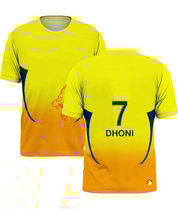 THE BLAZZE Sports India IPL Cricket Team T Shirt Jersey For MensFor Chennai CSK Dhoni 7