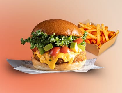 California Avocado Burger+Peri Peri Fries