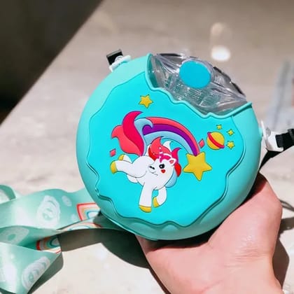 Unicorn Donut Sipper | Donut style bottle with strap-Blue