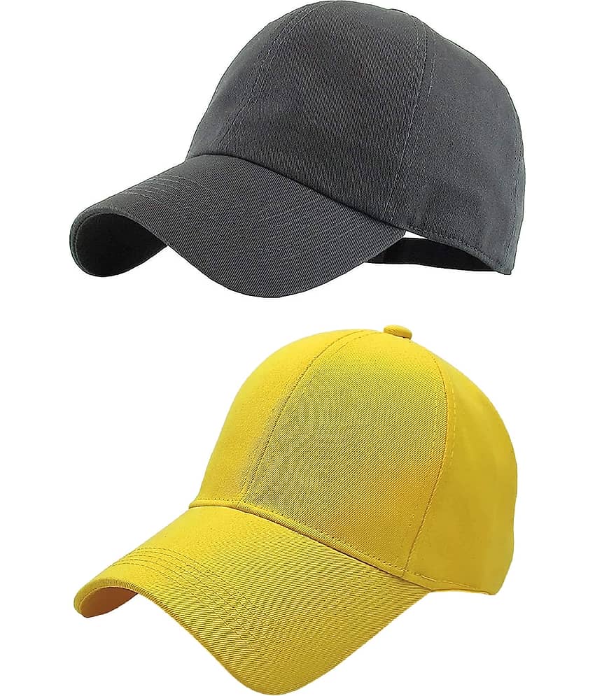 Zacharias - 100% Cotton Gray Men's Cap ( Pack of 2 )