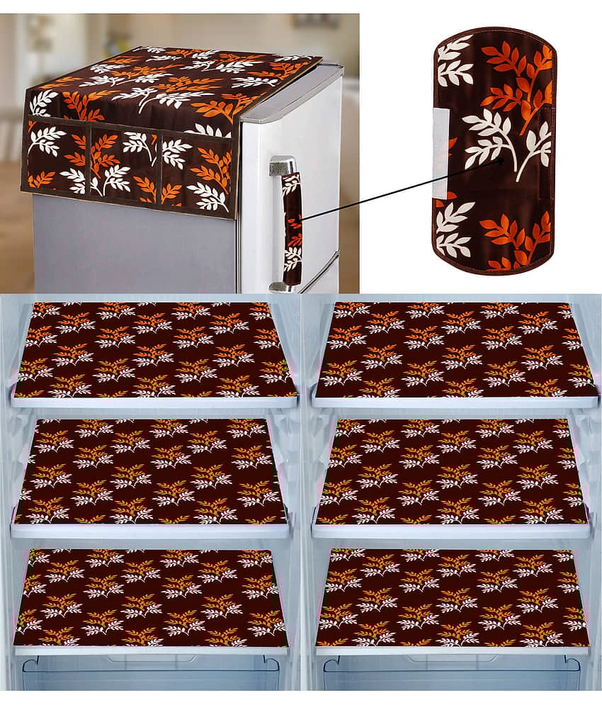 E-Retailer Set of 8 PVC Brown Fridge Top Cover