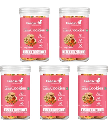 Feedsco TuttiFruti Cookies 75 g Pack of 5