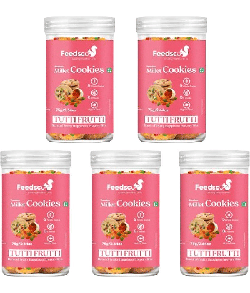 Feedsco TuttiFruti Cookies 75 g Pack of 5