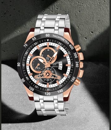 PIRASO Silver Stainless Steel Analog Men's Watch