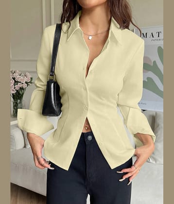 Aahwan Women Solid Polyester Shirt ( Yellow )