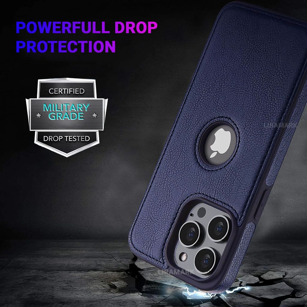 LIRAMARK PU Leather Flexible Back Cover Case Designed for iPhone 14 Pro (6.1 inch)