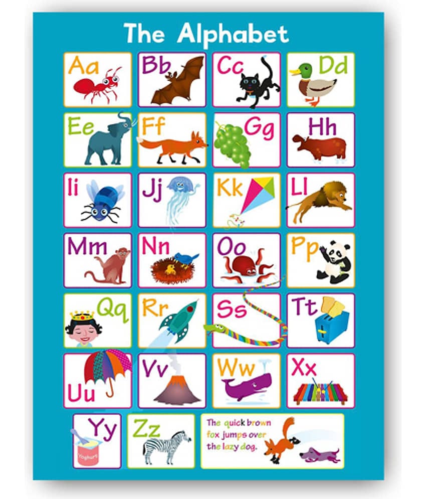 Photojaanic The Alphabets Charts for Kids learning Paper Wall Poster Without Frame