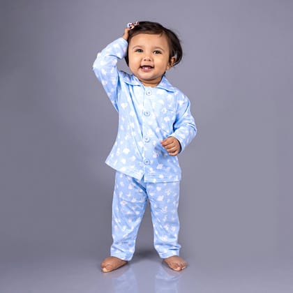 Full Sleeves Baby Octopus Printed Night Suit  for Baby/Kids-Sky Blue 4-5 Years-4-5 Years