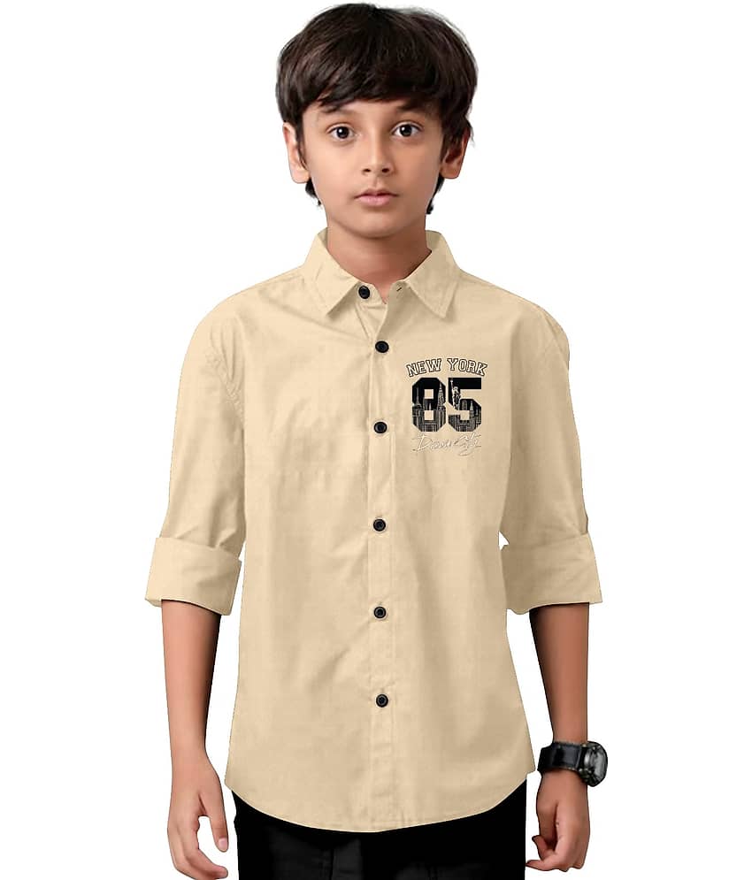 Laadli Pack of 1 Boys Cotton Blend Full Sleeves Shirt ( Beige )