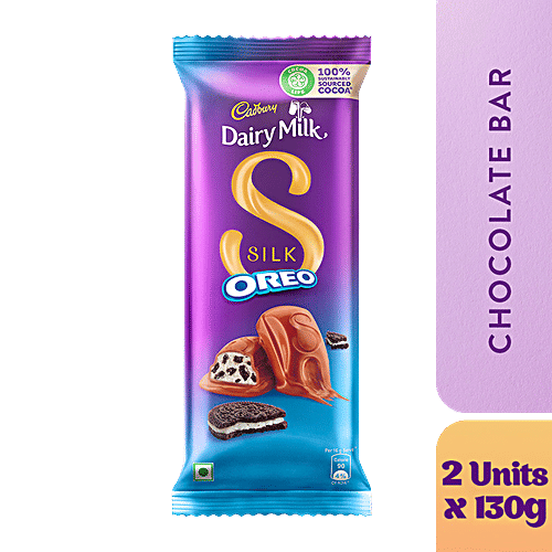 Cadbury Dairy Milk Silk Silk Oreo Chocolate Bar, 2x130 g Multipack