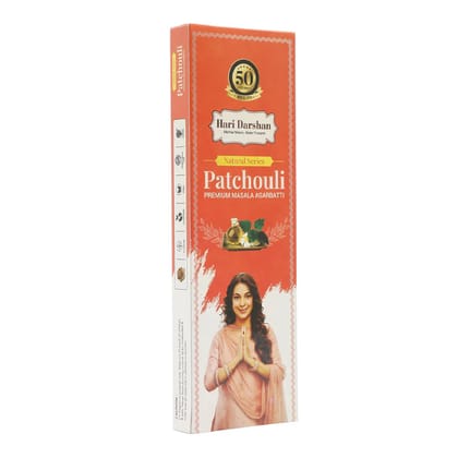 Hari Darshan PATCHOULI - Premium Masala Agarbatti - Hand Rolled Natural Series Incense sticks 60gm