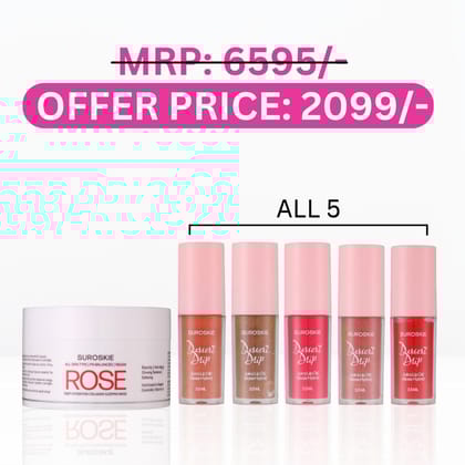 Rose sleeping mask + Lip oil pack of 5