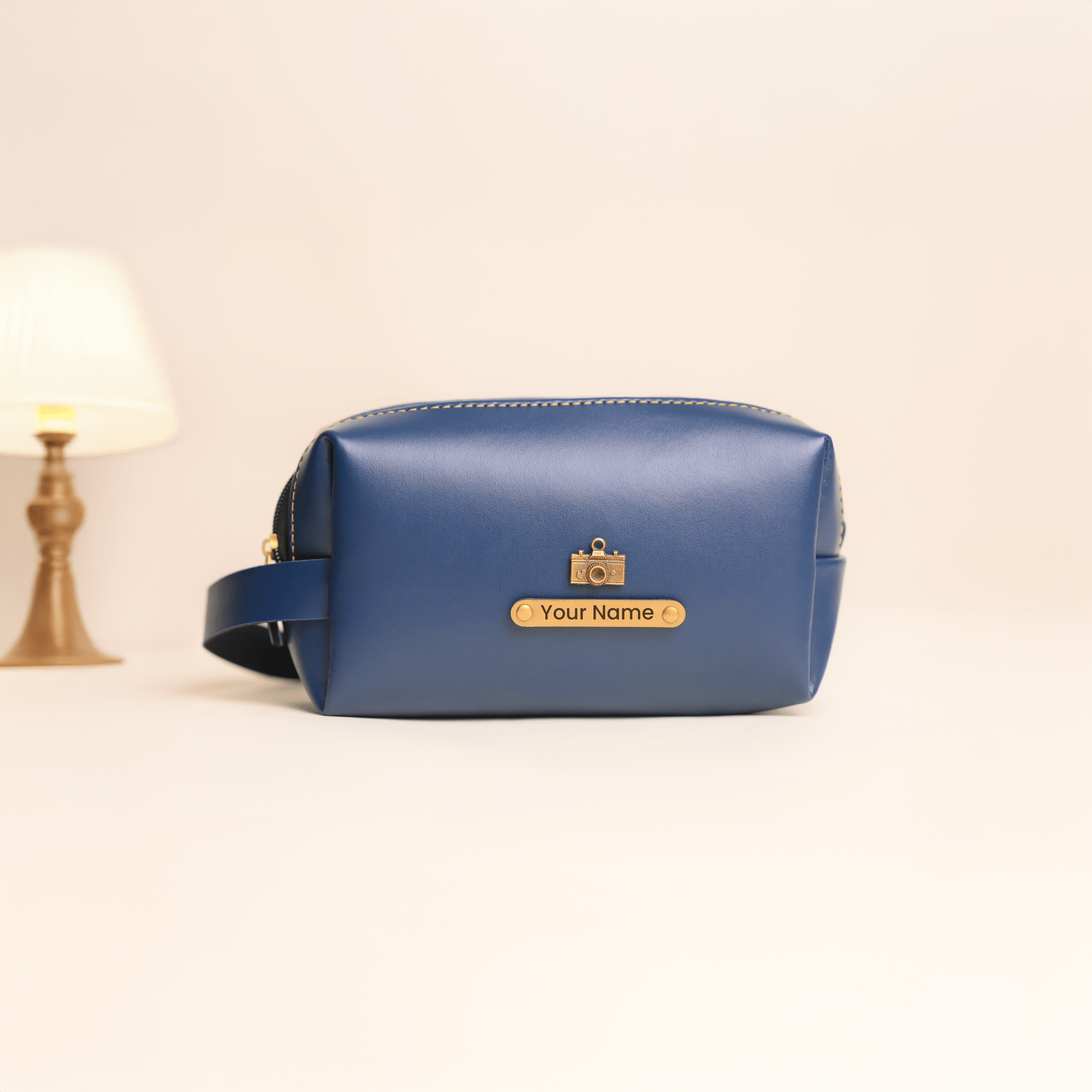 Personalised Large Vanity Pouch Navy Blue