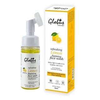 Globus Naturals Refreshing Lemon Face Wash with Face Massage Brush