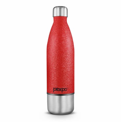 Pexpo Stainless Steel Fusion Vacuum Insulated Hot & Cold Water ISI Certified Flask, 750 ml, Red | Keeps Drinks Hot/Cold for 24+ Hours & Comes with a 250 ml Screw Cup