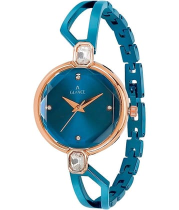 Aglance - Blue Metal Analog Womens Watch