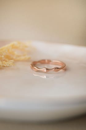 Pretty Wave Rose Gold Plated Sterling Silver Adjustable Ring-Rose / Adjustable Ring