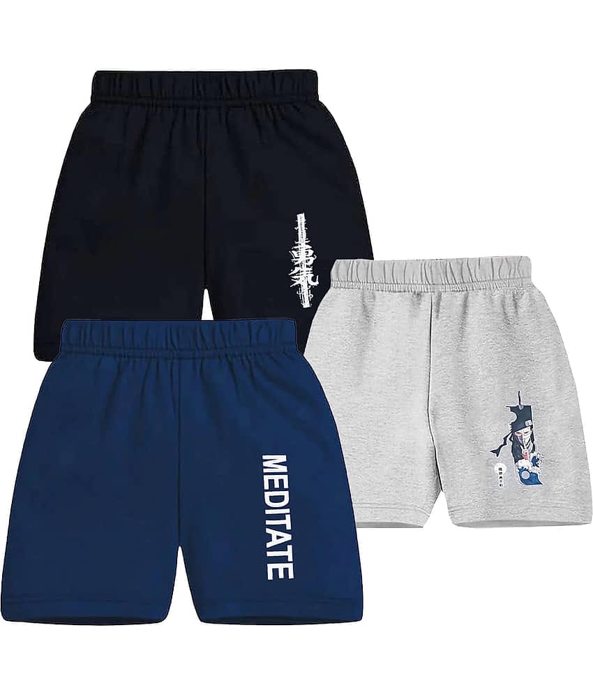 Neduvel Pack of 3 Cotton Shorts For Boys ( Multicolor 5 )