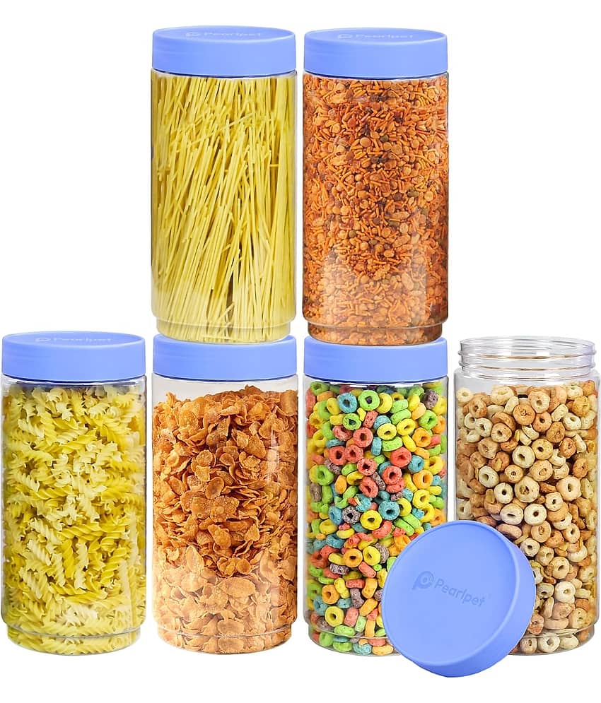 PearlPet Plastic Blue Multi-Purpose Container ( Set of 6 )