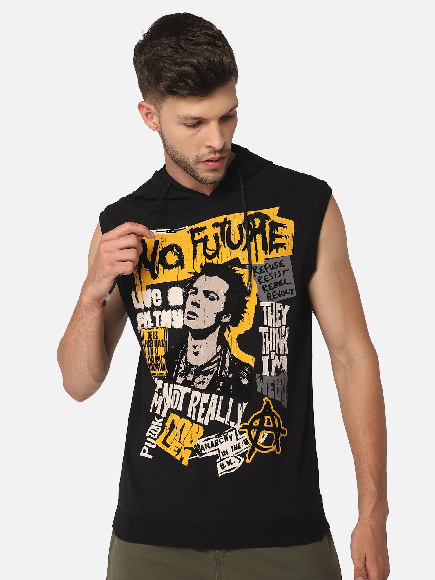 Punk NO-FUTURE Oversized T-shirt-S / Black