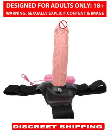 7 INCH BIG HOLLOW STRAP ON DILDO WITH VIBRATION AND BELT FEMALE SEX TOY BY KAMAHOUSE (LOW PRICE)