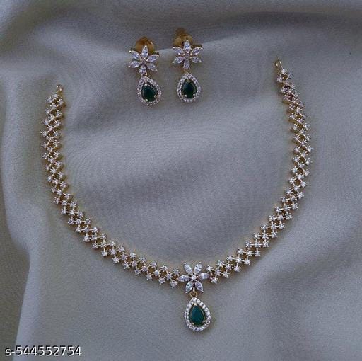 Elegant Blossom Gold-Plated Necklace & Earring Set