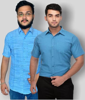 DESHBANDHU DBK - Multicolor Cotton Regular Fit Men's Formal Shirt (Pack of 2)