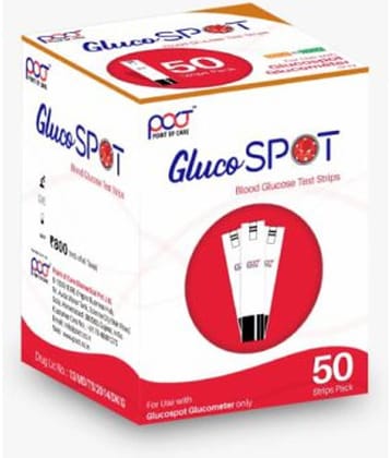Poct Gluco Spot Blood Glucose Test Strips - 50 Strips (Pack of 1)