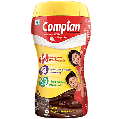 Complan Nutrition & Health Drink - Improves Concentration & Memory, Royale Chocolate Flavour, 500 g Jar