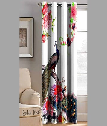 BELLA TRUE Abstract Printed Semi-Transparent Eyelet Curtain 5 ft ( Pack of 1 ) - Multicolor